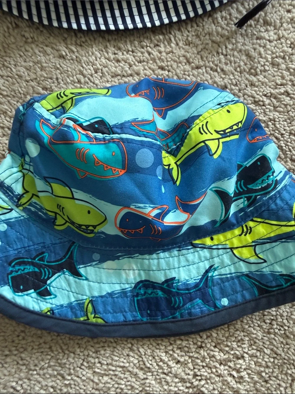 Reversible Sun hats for a little boy - 3 different sizes